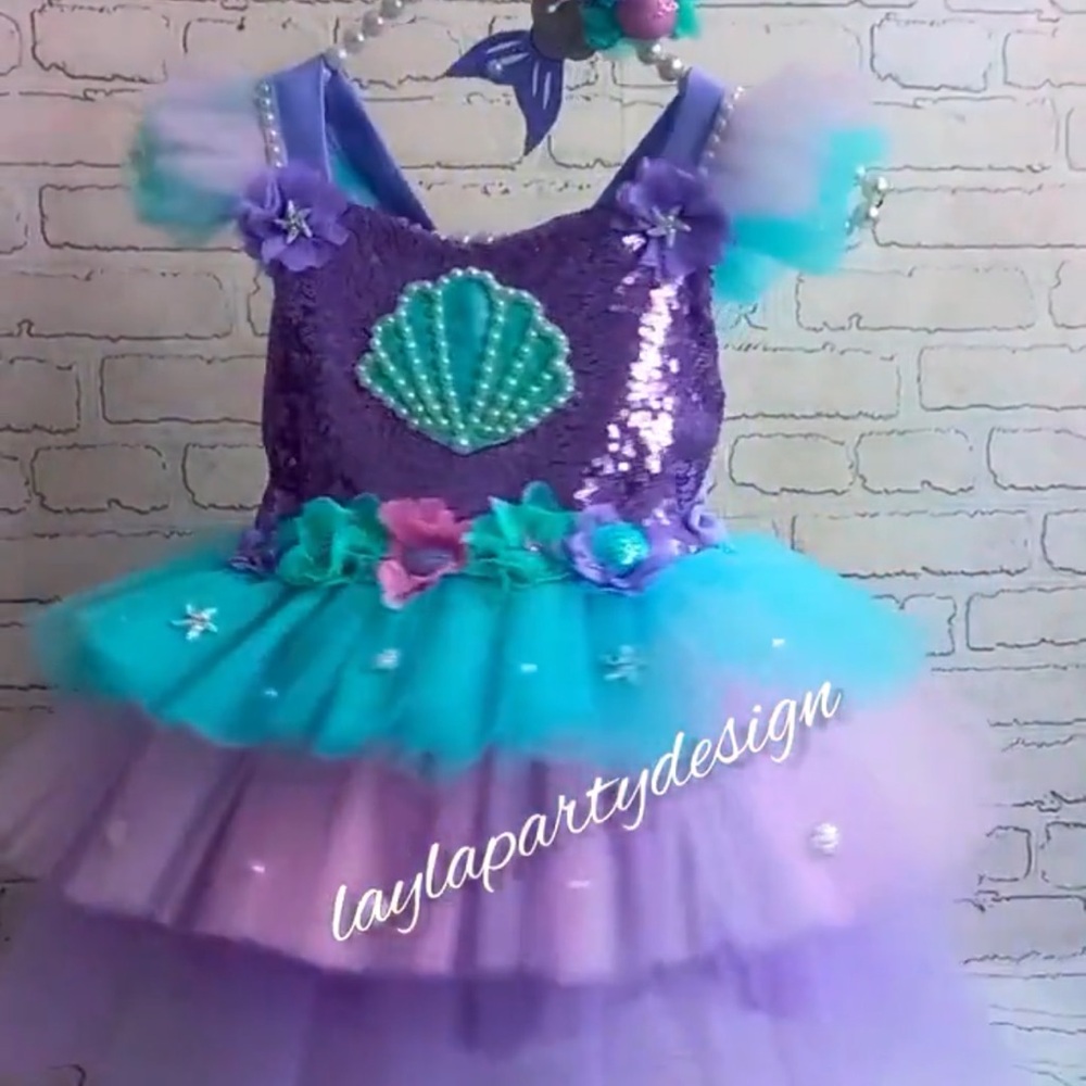 Mermaid clam tutu dress